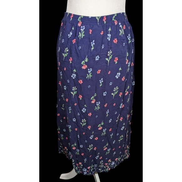 Blair Blue Rustic Cottagecore Midi Skirt - Picture 2 of 5